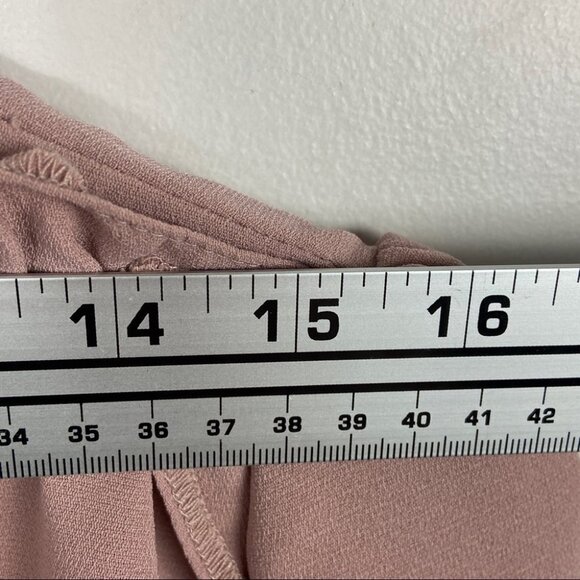 NWT ASOS Blush Pink Ruffle Front Button Down Dress Size 12 New W Tags Shift Boho - Picture 8 of 13